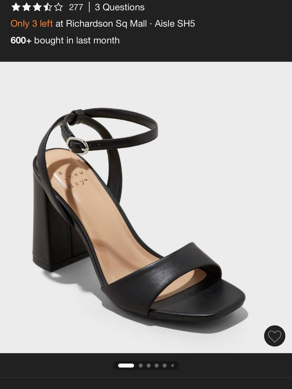 Target Black Ankle-Strap Block Heel Sandal